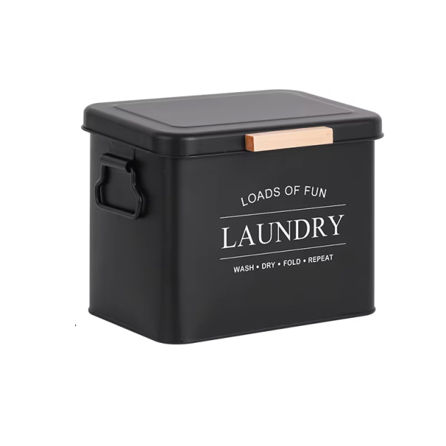 洗衣房系列烘干机床单架黑色翻盖洗衣粉储存盒镀锌铁定制洗衣桶