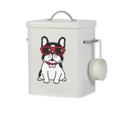 New Arrival Durable Metal Pet Food Storage Tin with Lid for Dog Food and Dog Treats