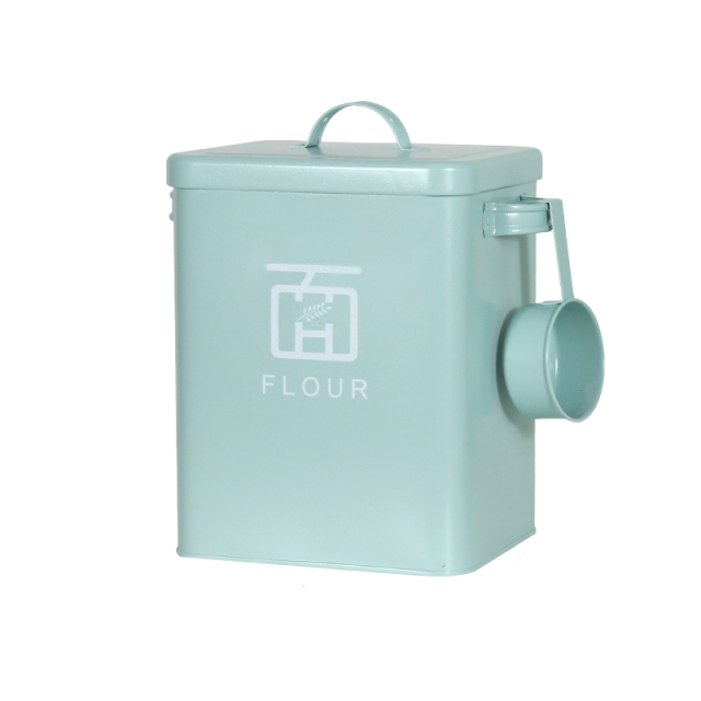 10L Metal Rice and Grain Storage Container With Metal Lid Handle and Spoon Rice Storage Box