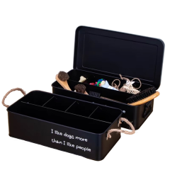 Family Organized Toy Box Black White Metal Storage Container the Dog Toy Storage Box with Lid