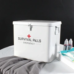 Metal First Aid Medicine Lockable Storage Double Layer Storage Boxes and Storage Containers