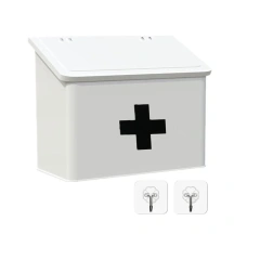 Modern Farmhouse Home Organization First Aid Kit Wall Mounted Metal First Aid Box