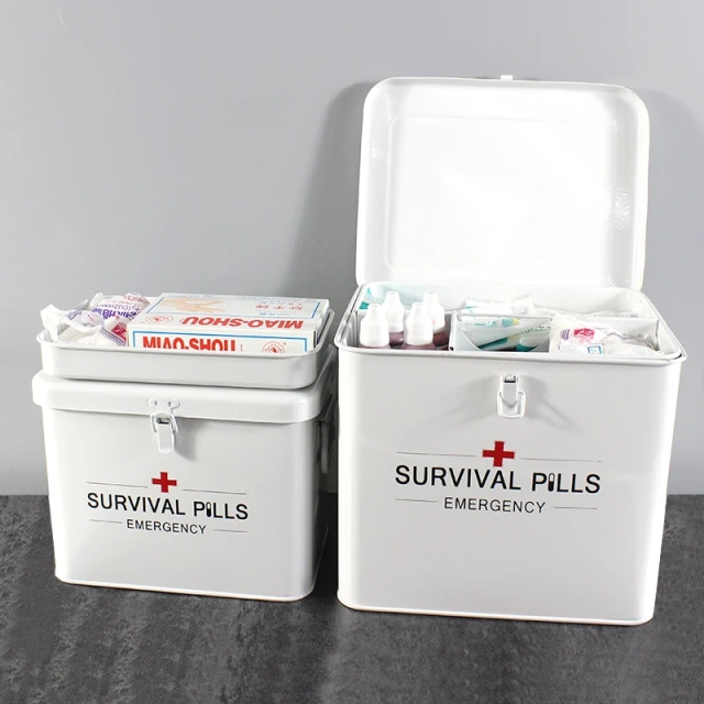 Metal Iron Storage Box Household First Aid Kits Emergency Survival First Aid Kit