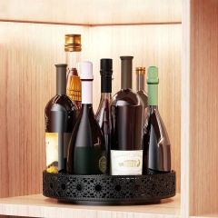 Household Metal Turntable Storage Rack Holders Rotating Spice Rack for Kitchen Bathroom Pantry