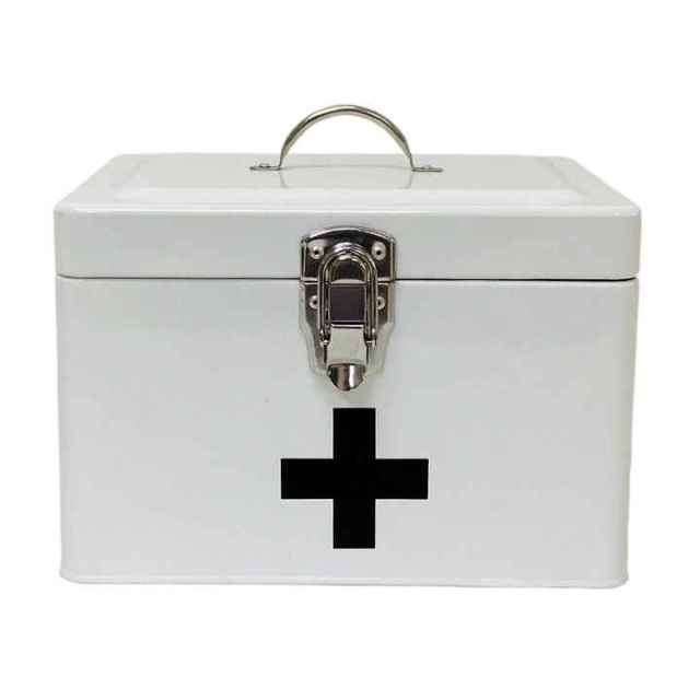 Wholesale Double Layer First Aid Kit Tin Removable Tray Medicine Safety Storage Metal First Aid Box for Home