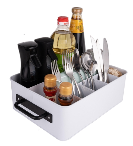 Kitchen Cabinet Organizer Galvanized Iron Silverware Drawer Iron Kitchen Utensil Holder and Cutlery Tray for Flatware Knives
