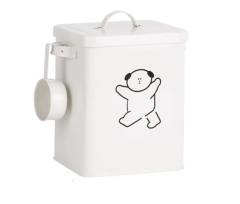 密封宠物食品储存桶金属储物盒狗粮容器罐头带勺