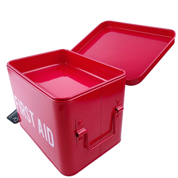 First Aid Kit Custom Box Metal Tin Container Storage Box Empty First Aid Kit With Lock