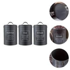 New Arrival Hot Selling Metal Luxury Canisters Kitchenware Decoration Sugar Coffee Tea Metal Canister Set