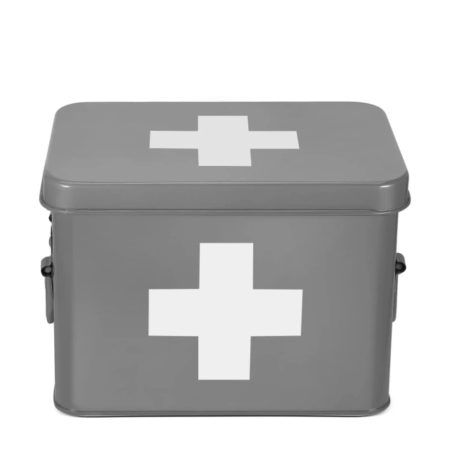 Metal First Aid Box Organizer Vintage Medical Box Storage Container Bins With Dividers