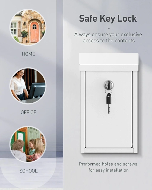 Waterproof Steel Wall Mounted Mailbox Collection Box for Outside Use Secure Safe Suggestion for Outdoor Use