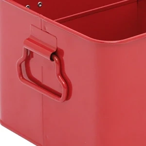 Metal Red Medicine Box Tin Custom Storage Box Safety Lock First Aid Empty Box for Home