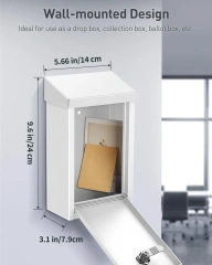 Waterproof Steel Wall Mounted Mailbox Collection Box for Outside Use Secure Safe Suggestion for Outdoor Use