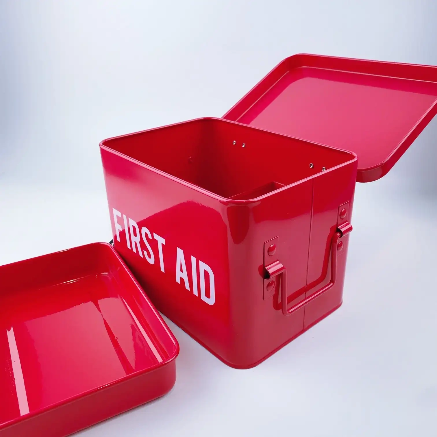 First Aid Kit Custom Box Metal Tin Container Storage Box Empty First Aid Kit With Lock