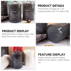 New Arrival Hot Selling Metal Luxury Canisters Kitchenware Decoration Sugar Coffee Tea Metal Canister Set