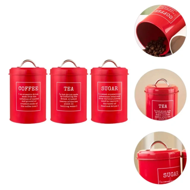 China Wholesale Metal Tea Coffee Sugar Canisters Bread Bin Biscuit Tea Coffee Sugar Canister Set