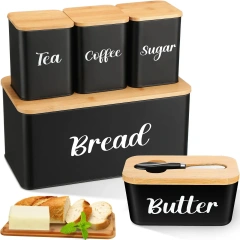 Factory Metal Bread Storage Bin Butter Box Set Kichen Accessories Bins and Storage Boxes