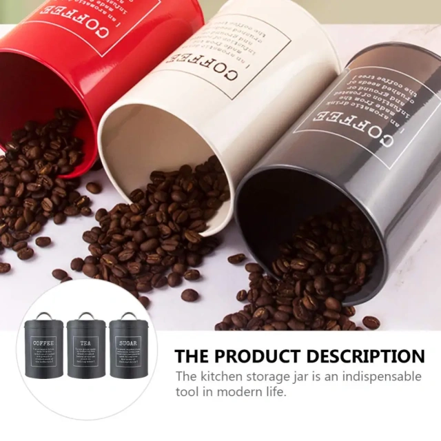 New Arrival Hot Selling Metal Luxury Canisters Kitchenware Decoration Sugar Coffee Tea Metal Canister Set