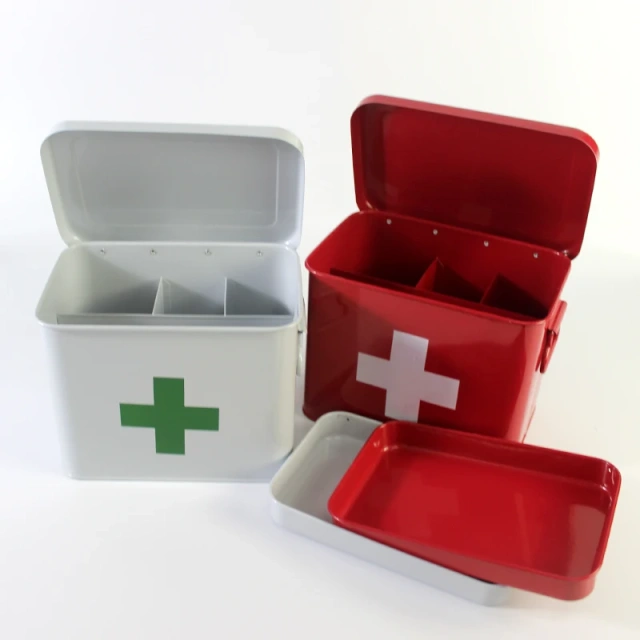 Vintage Metal Custom Boxes Storage Containers Survival Empty First Aid Box