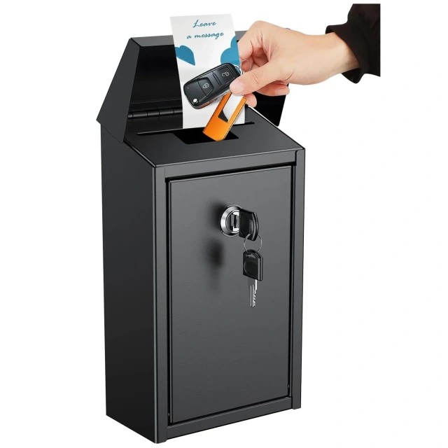 定制金属壁挂式邮箱顶部插槽收集箱用于捐赠