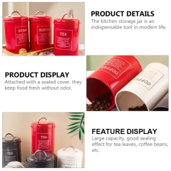 China Wholesale Metal Tea Coffee Sugar Canisters Bread Bin Biscuit Tea Coffee Sugar Canister Set