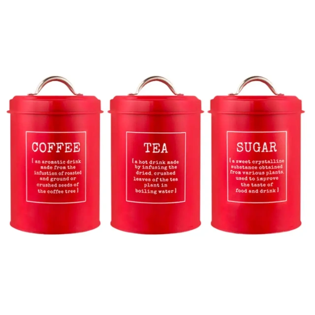 China Wholesale Metal Tea Coffee Sugar Canisters Bread Bin Biscuit Tea Coffee Sugar Canister Set