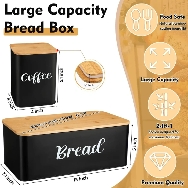 Factory Metal Bread Storage Bin Butter Box Set Kichen Accessories Bins and Storage Boxes
