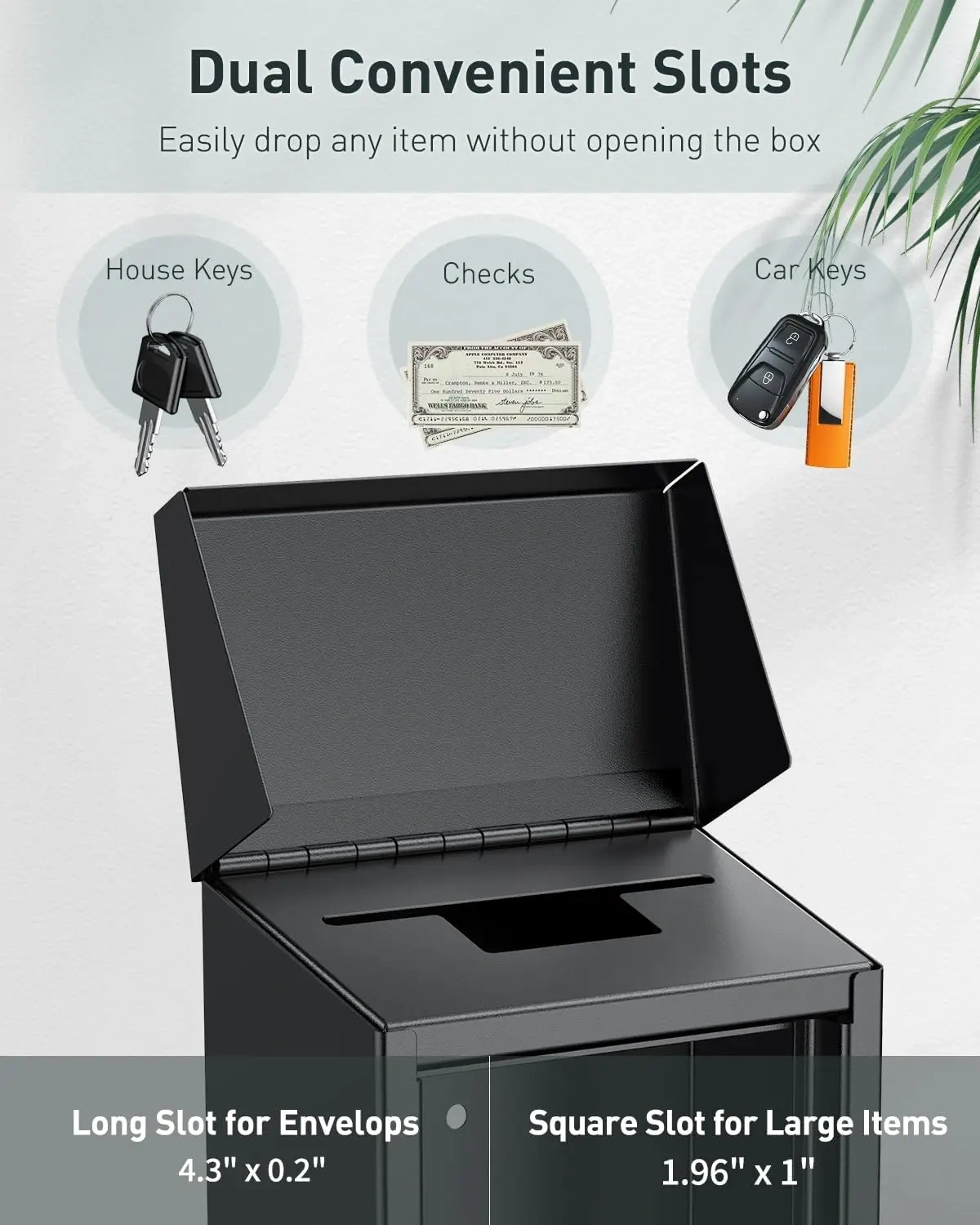 Customized Metal Wall Mounted Mailbox Top Slot Collection Box for Donation