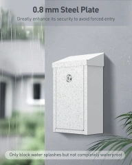 Waterproof Steel Wall Mounted Mailbox Collection Box for Outside Use Secure Safe Suggestion for Outdoor Use