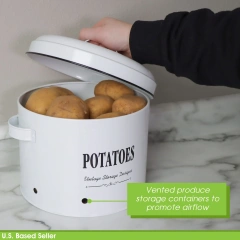 Farmhouse Kitchen Utensil Holder Garlic Onion and Potato Storage Bins Kitchen Storage Containers for Pantry