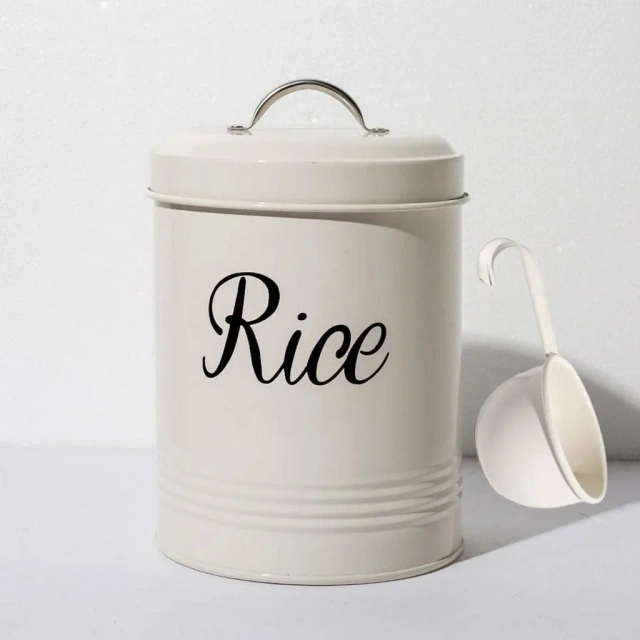 Custom Size Food Grade Metal Storage Canister Food Storage Box for Kitchen Grain Rice Container