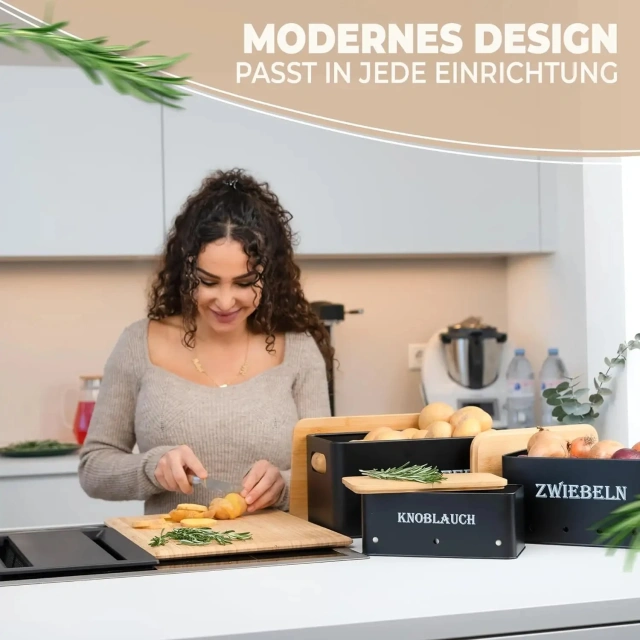 洋葱土豆蒜蓉锅盒可堆叠土豆蔬菜储存盒带竹盖金属镀锌铁接受定制