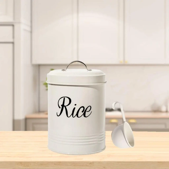 Custom Size Food Grade Metal Storage Canister Food Storage Box for Kitchen Grain Rice Container