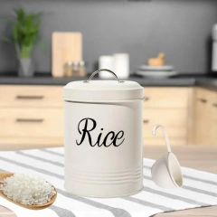 Custom Size Food Grade Metal Storage Canister Food Storage Box for Kitchen Grain Rice Container