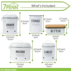 Farmhouse Kitchen Utensil Holder Garlic Onion and Potato Storage Bins Kitchen Storage Containers for Pantry