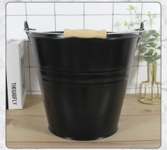 最受欢迎的零食储物桶带手柄黑色家用镀锌铁金属零食桶