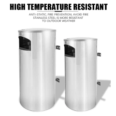 大型户外不锈钢壁挂式烟灰缸可上锁金属垃圾桶，适用于公共场所吸烟配件