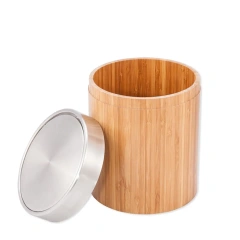 Portable Bamboo Desktop Trash Can Cute Living Room Car Mini Recycle Trash Can