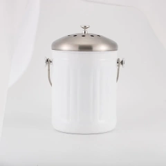 Metal Round Stainless Steel Compost Bin Kitchen Food Waste Storage Bucket Compost Bin With Filter