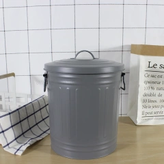 家用不锈钢金属垃圾桶镀锌铁皮废纸篓，室内外均可使用，适用于厨房浴室餐厅