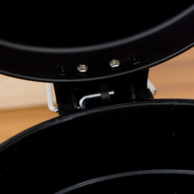 Matte Black 3L Pedal Round Flip-Top Trash Can Household Cleaning Bucket