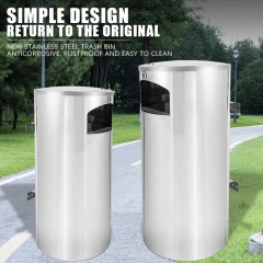 大型户外不锈钢壁挂式烟灰缸可上锁金属垃圾桶，适用于公共场所吸烟配件