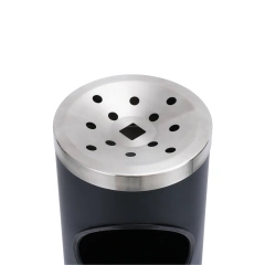 Outdoor Dust Bin Round Metal Garbage Recycle Bin Hotel Standing Ashtray and Rubbish Bin