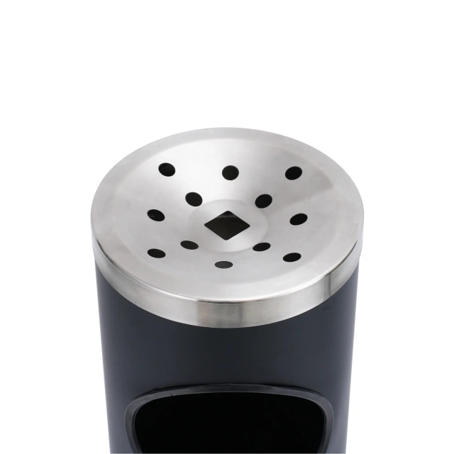 Outdoor Dust Bin Round Metal Garbage Recycle Bin Hotel Standing Ashtray and Rubbish Bin