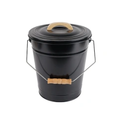 Galvanized Iron Fireplace Cleaning Tool Bucket Metal Ash Bucket With Lid and Shovel