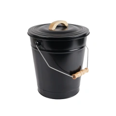 Galvanized Iron Fireplace Cleaning Tool Bucket Metal Ash Bucket With Lid and Shovel