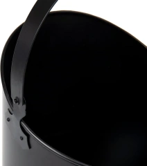 Modern Black Metal Coal Bucket with Shovel for Pellet Charcoal Wood Fire Pits & Fireplace Storage Boxes & Bins