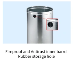 商用不锈钢垃圾桶圆形酒店储物桶适用于大堂过道商场烟灰缸使用