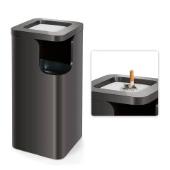 Customized 20L Steel Stainless Elevator Vertical Trash Can for Indoor Storage for Bathroom Kitchen Outdoor Use with Ashtray