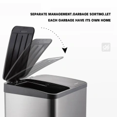 家用不锈钢脚踏垃圾桶厨房垃圾回收垃圾桶 9L/15L 容量